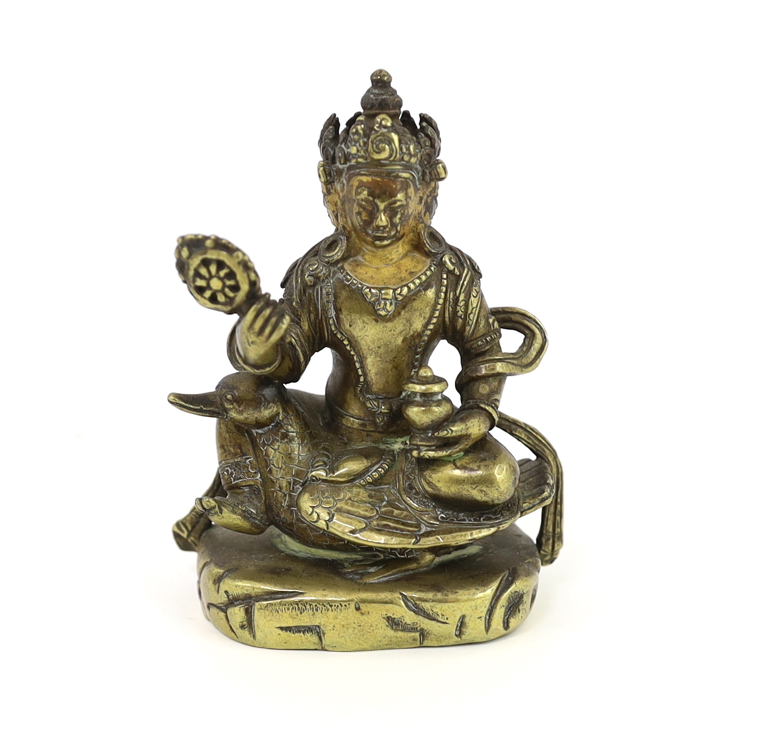 A Tibetan gilt bronze figure of a bodhisattva, 17th century